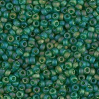 Miyuki rocailles Perlen 11/0 - Matted transparent green ab 11-146FR